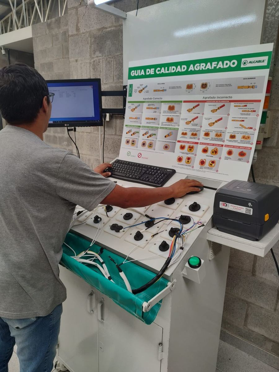 Control de calidad de cables en planta